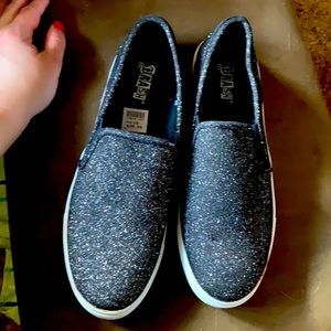 Brash slip on glitter shoes